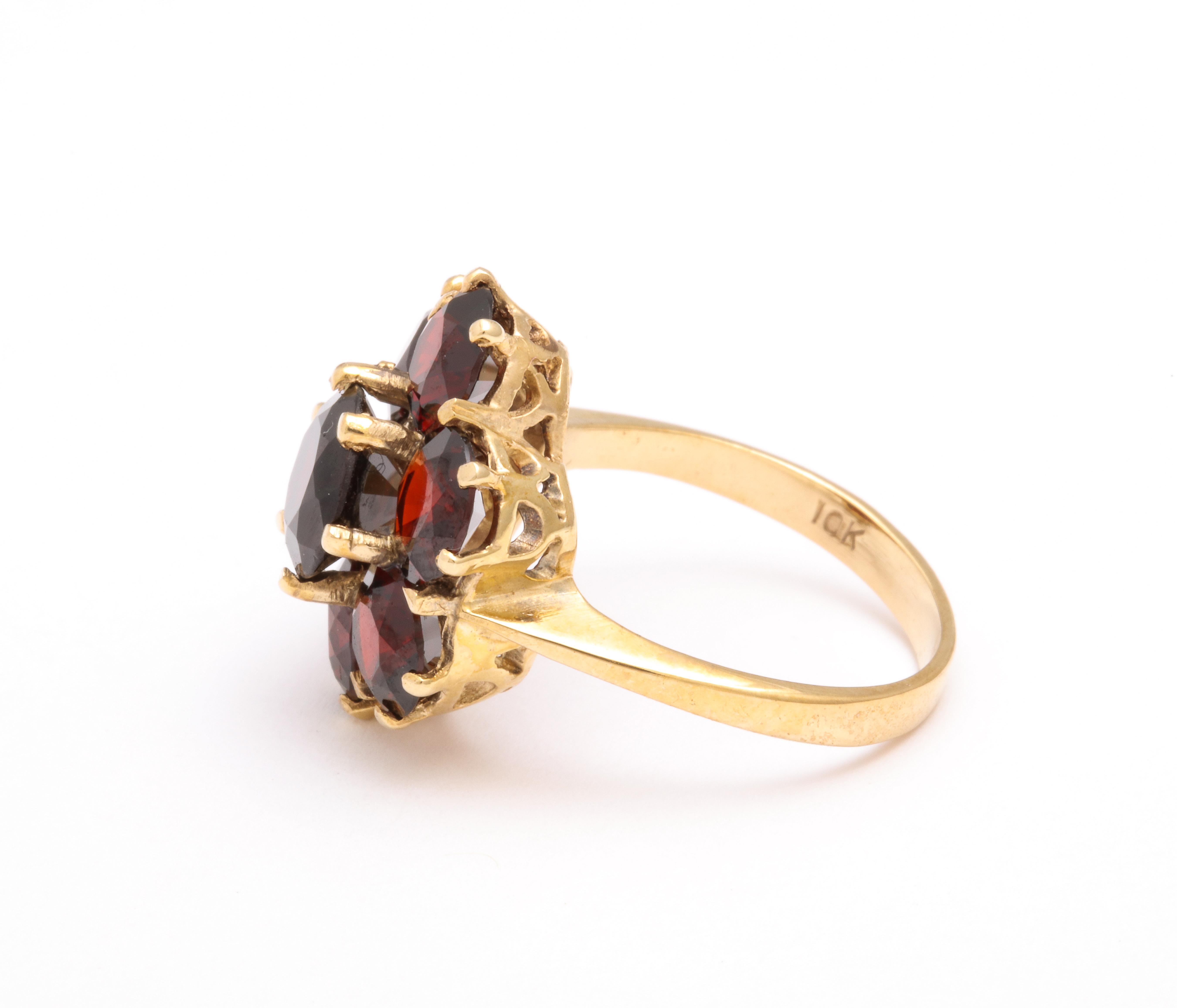 Women's or Men's Victorian Bohemian Garnet Ring