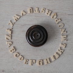 Victorian Bone Alphabet Letters in Turned Horn Box, c.1840