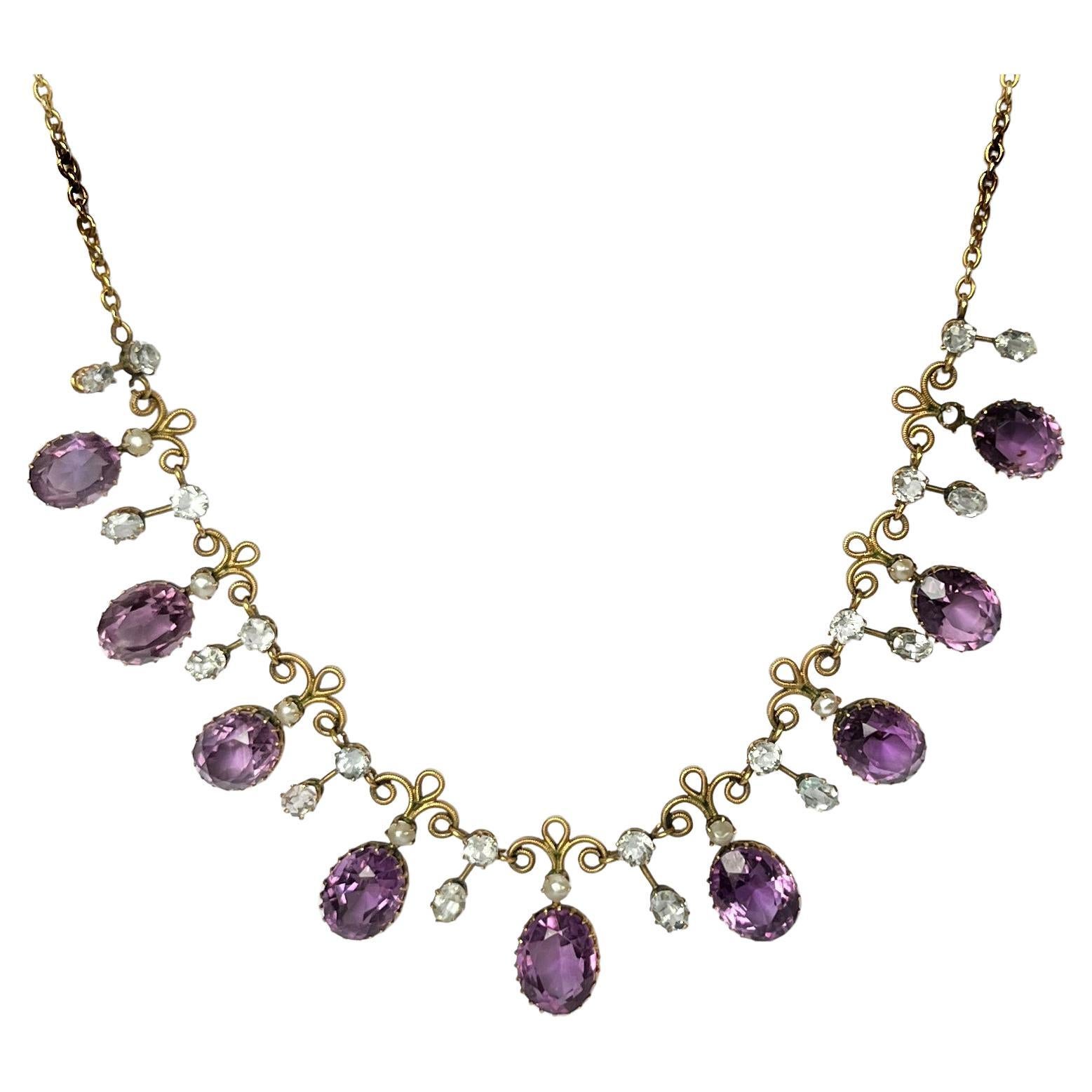 Victorian Boodles & Dunthorne Amethyst and 9 Carat Yellow Gold For Sale