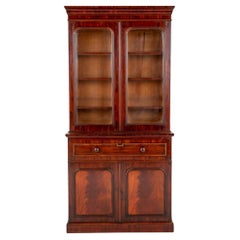 Victorian Bookcase Antique Mahogany Glazed Front, 1860