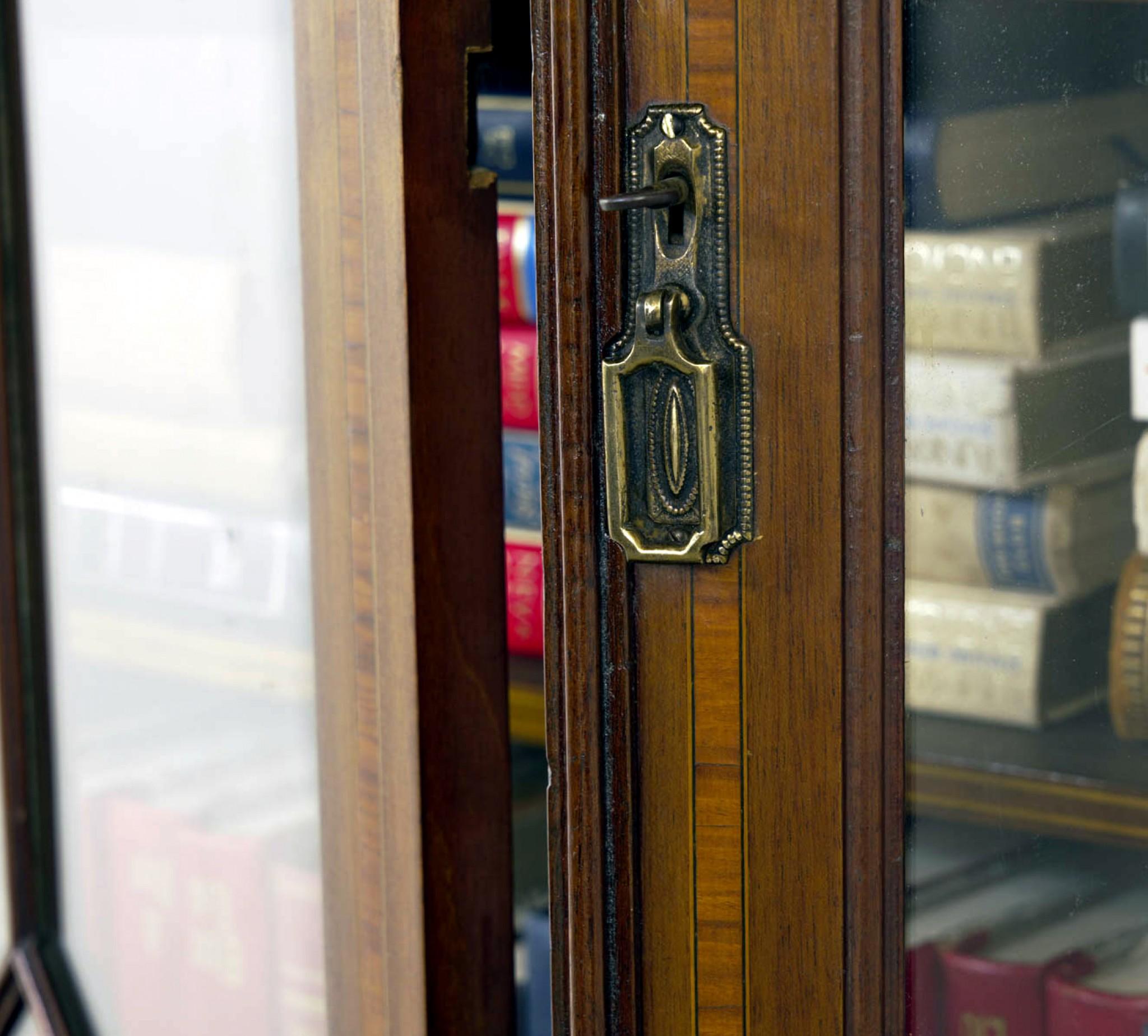 Victorian Bookcase Glazed Library Cabinet 1890 2
