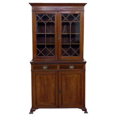 Victorian Bookcase Glazed Library Cabinet 1890