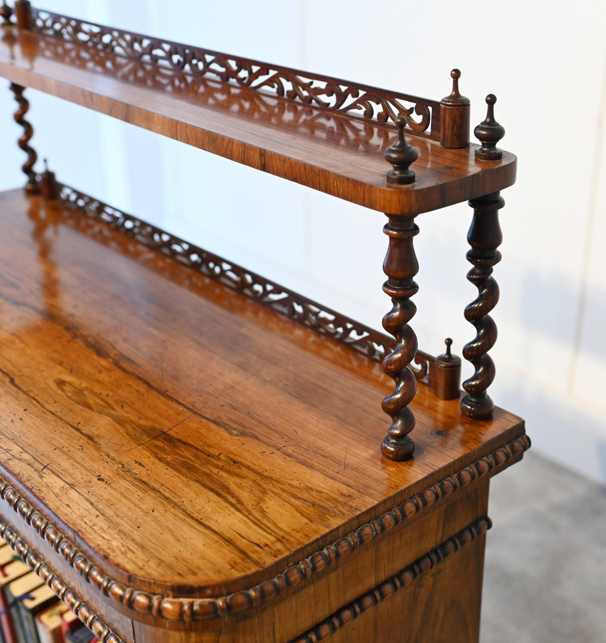 Victorian Bookcase Mahogany Carved 1880 Barley Twist 5