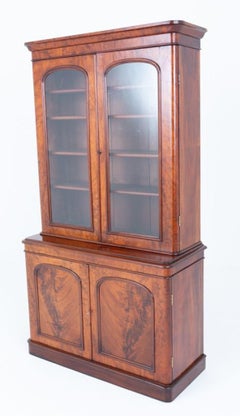 Victorian Bookcase Mahogany Library Cabinet 1860