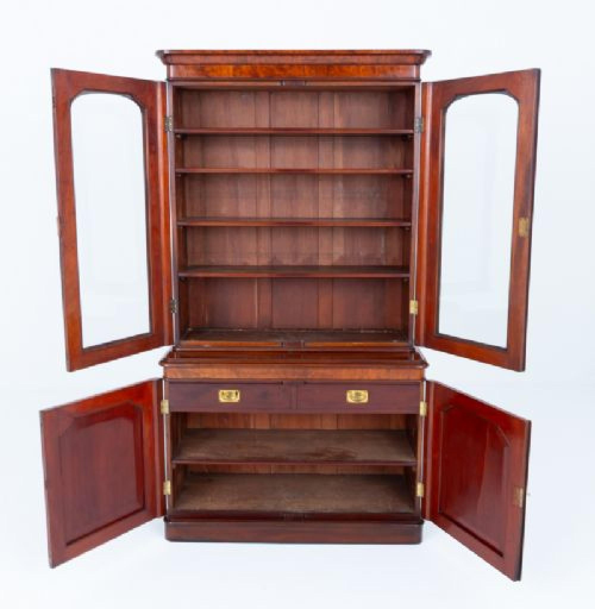 Libreria vittoriana in mogano Gabinetto da biblioteca 1860 In condizioni buone in vendita a Potters Bar, GB