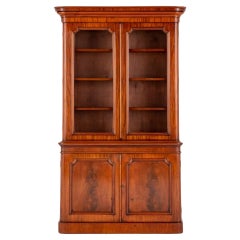 Victorian Bookcase Mahogany Library Cabinet, 1860