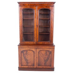 Victorian Bookcase Mahogany Library Cabinet 1860