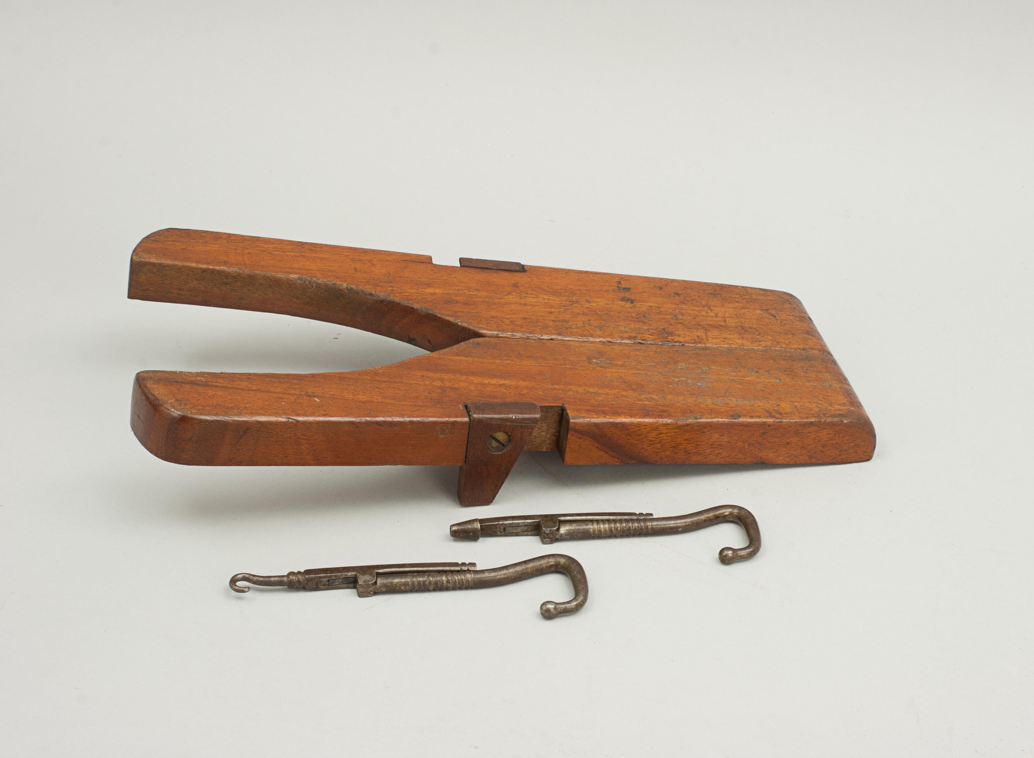 English Victorian, Boot Jack With Boot Pulls For Sale