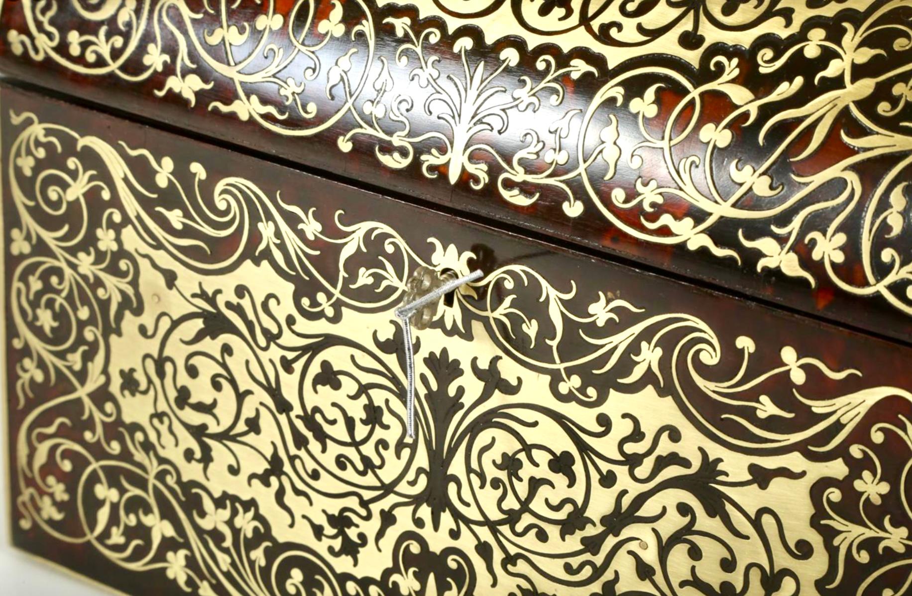 19th Century Victorian Boulle Dome-top Letter Box For Sale