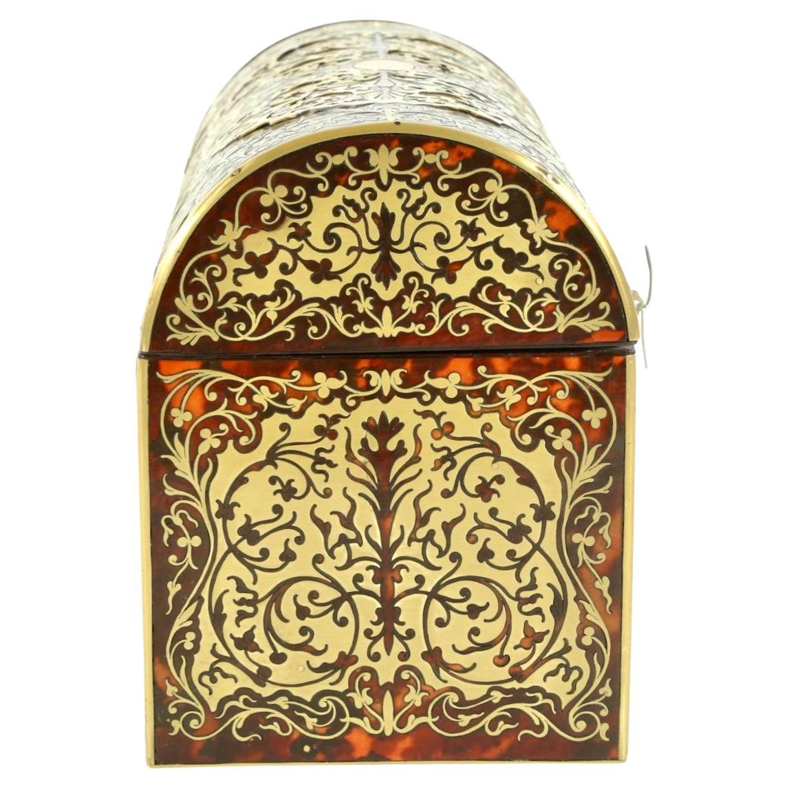 Victorian Boulle Dome-top Letter Box For Sale 3