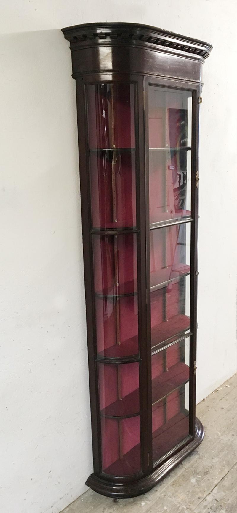 Victorian Bow Fronted Mahogany Shop Display Cabinet 2