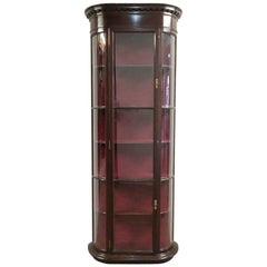 Victorian Bow Fronted Mahogany Shop Display Cabinet