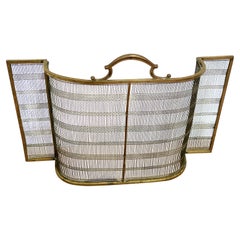 Victorian Bowed Brass Nursery Fire Guard, a Victorian Antique Fire Guard