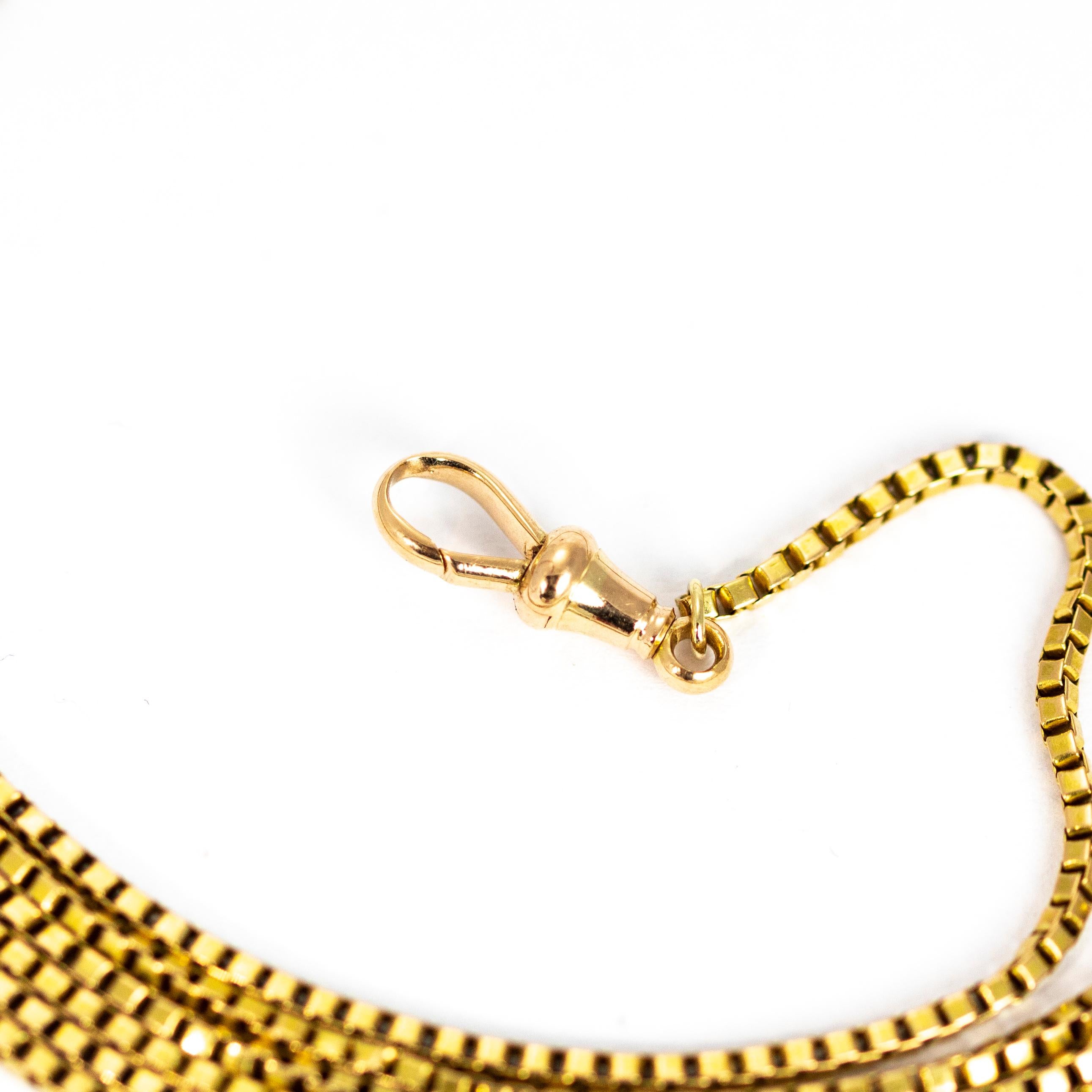 Women's or Men's Victorian Box Link 9 Carat Gold Longuard Chain