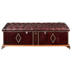 Victorian Box Ottoman with Mahogany Frame, 1870