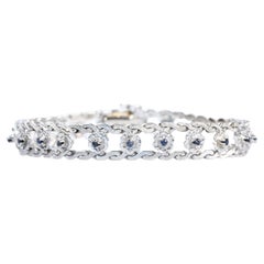 Antique Victorian bracelet from the early 1900s in 18-carat white gold with 22 sapphires