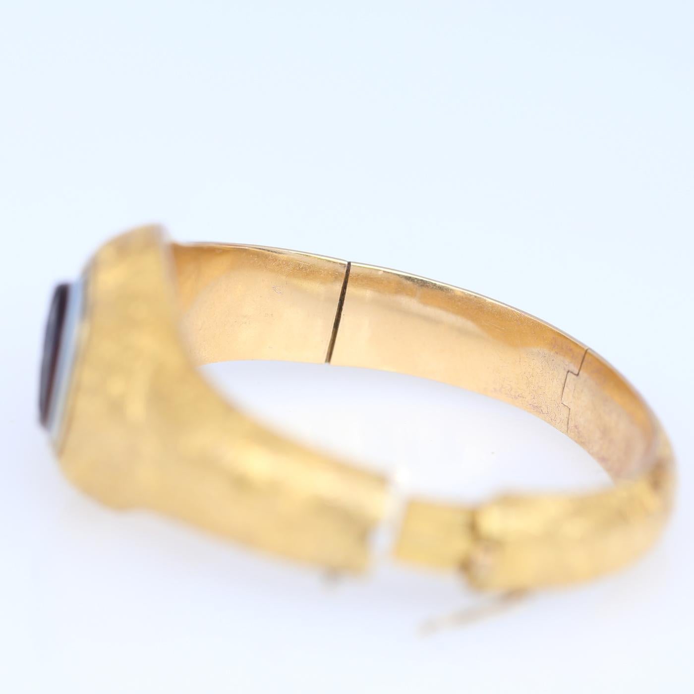 Victorian Signet Intaglio Secret Bracelet Greek Gold Original Box, 1890 3