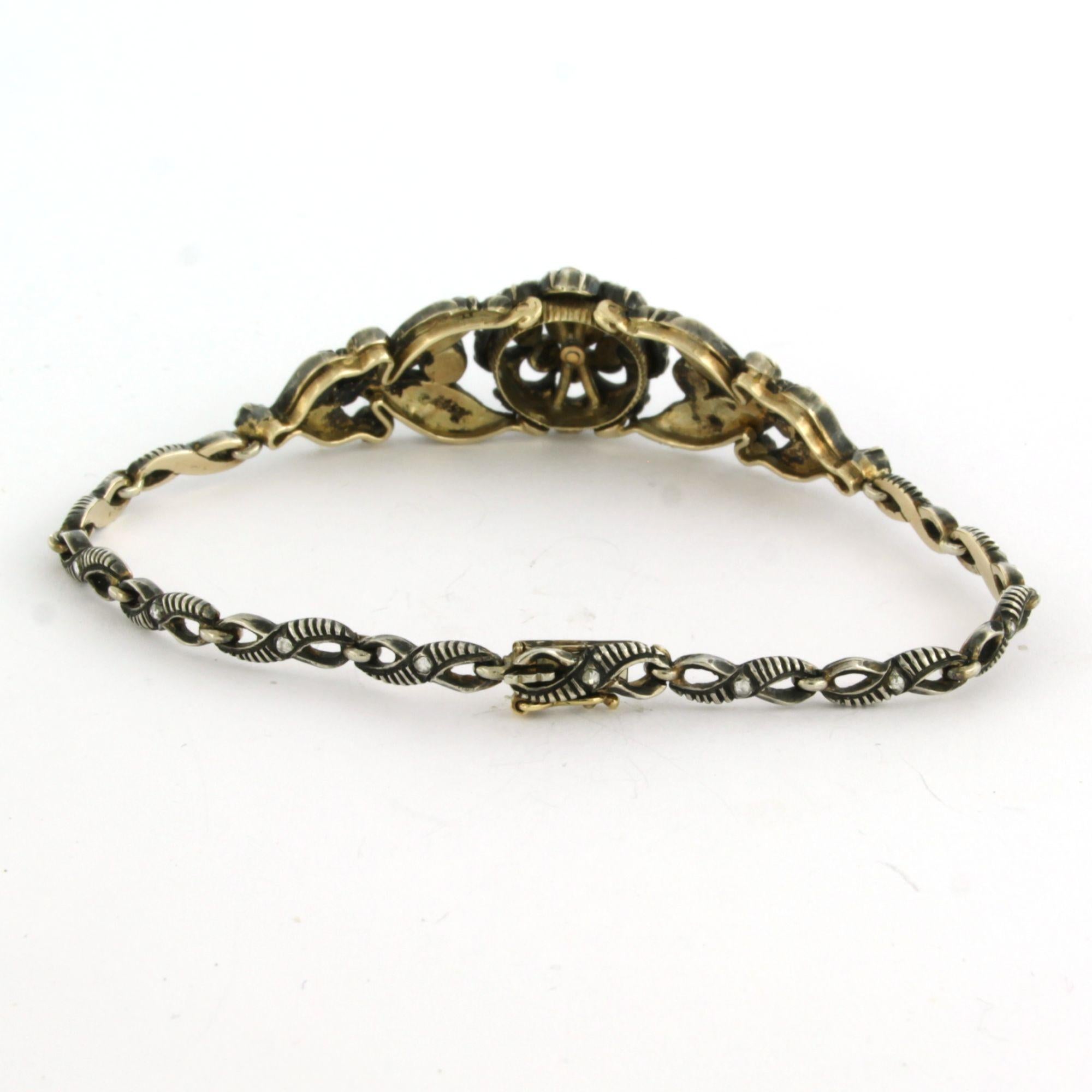 Début de l'époque victorienne Bracelet victorien avec diamants taillés en rose jusqu'à 1,00ct 14k or et argent en vente