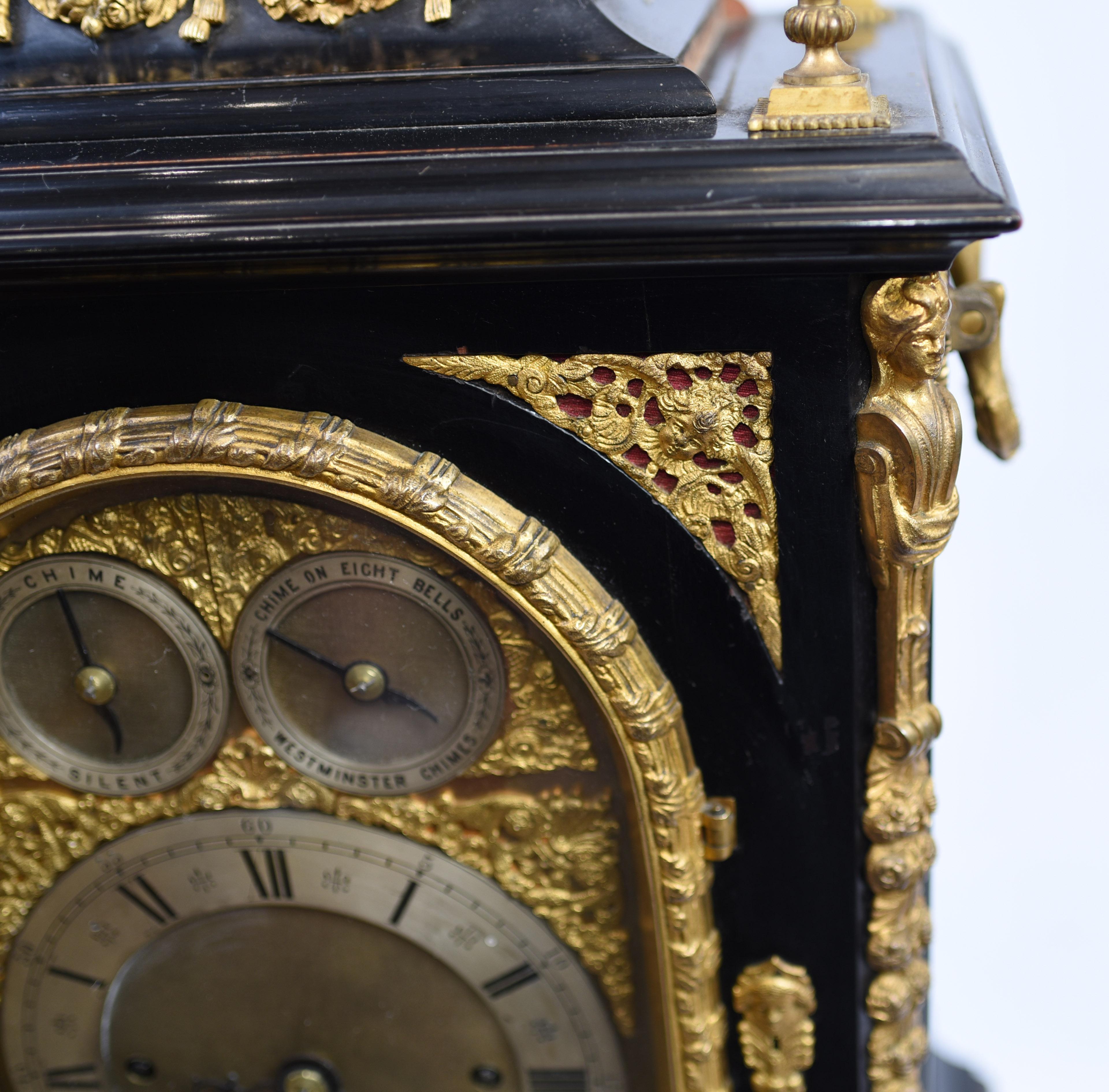 Gilt Victorian Bracket Clock, circa 1880 For Sale