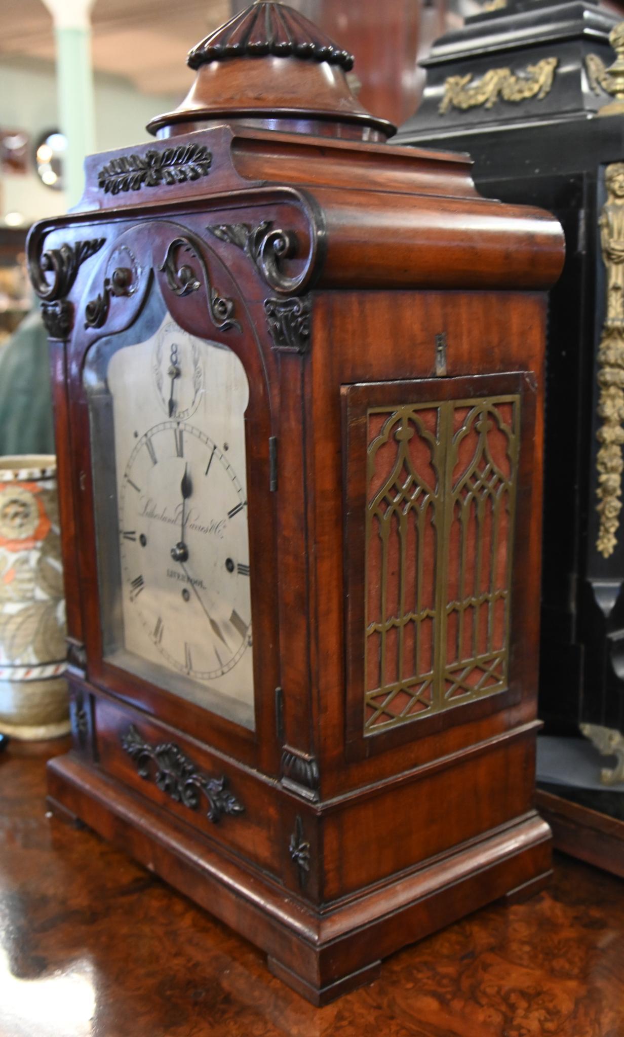 Metal Victorian Bracket Clock Litherland Davies Liverpool 1820