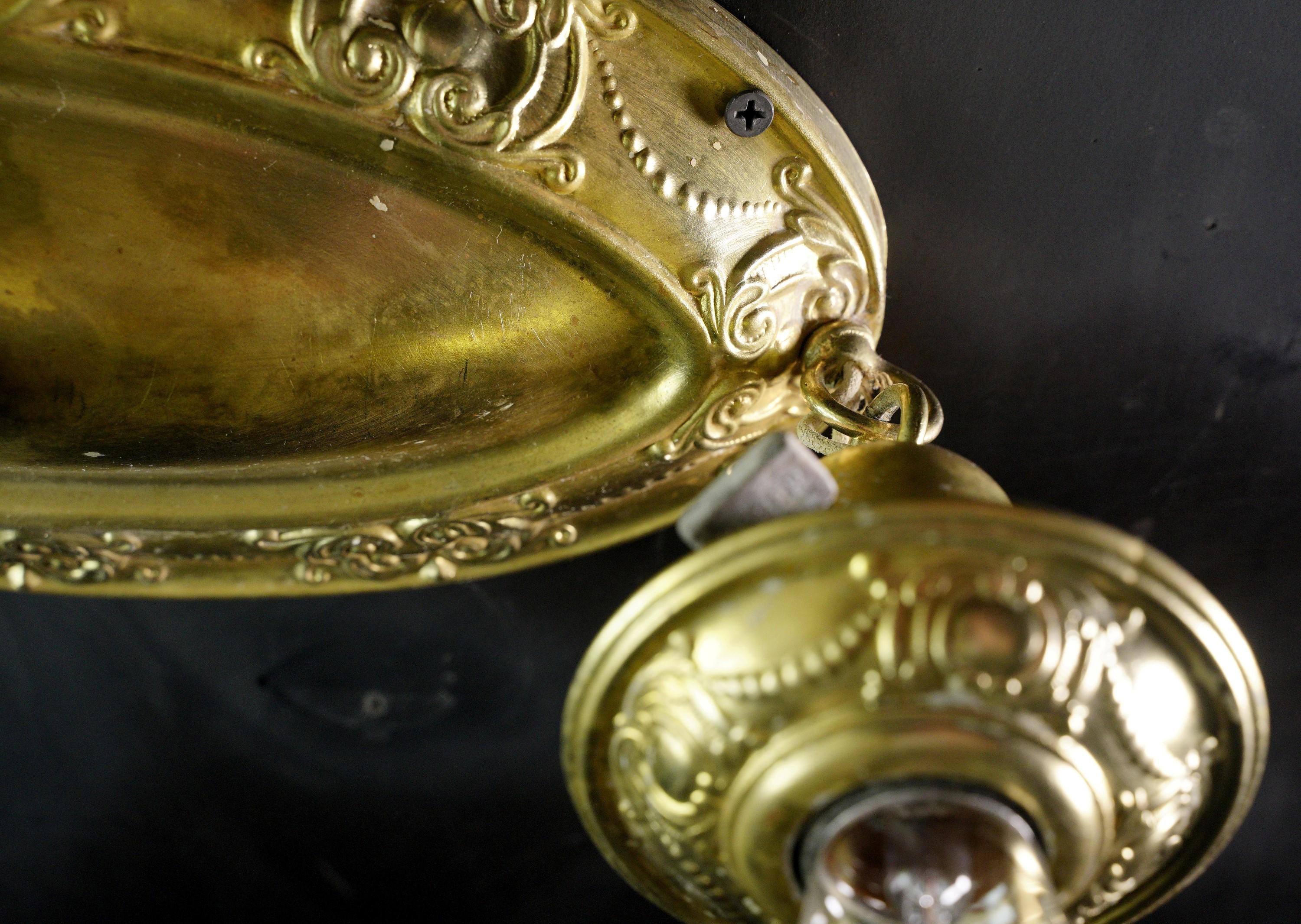 Victorian Brass 2 Down Light Flush Mount Ceiling Fixture 1