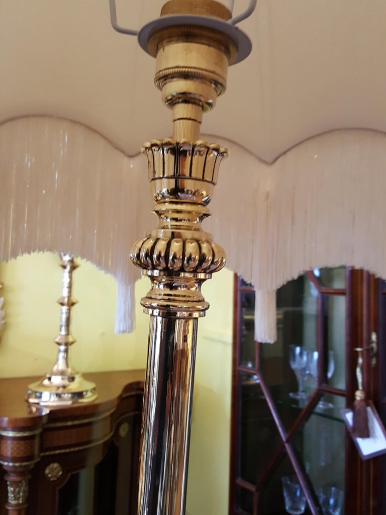 Pair of Victorian Brass Adjustable Standard Lamps For Sale at 1stDibs