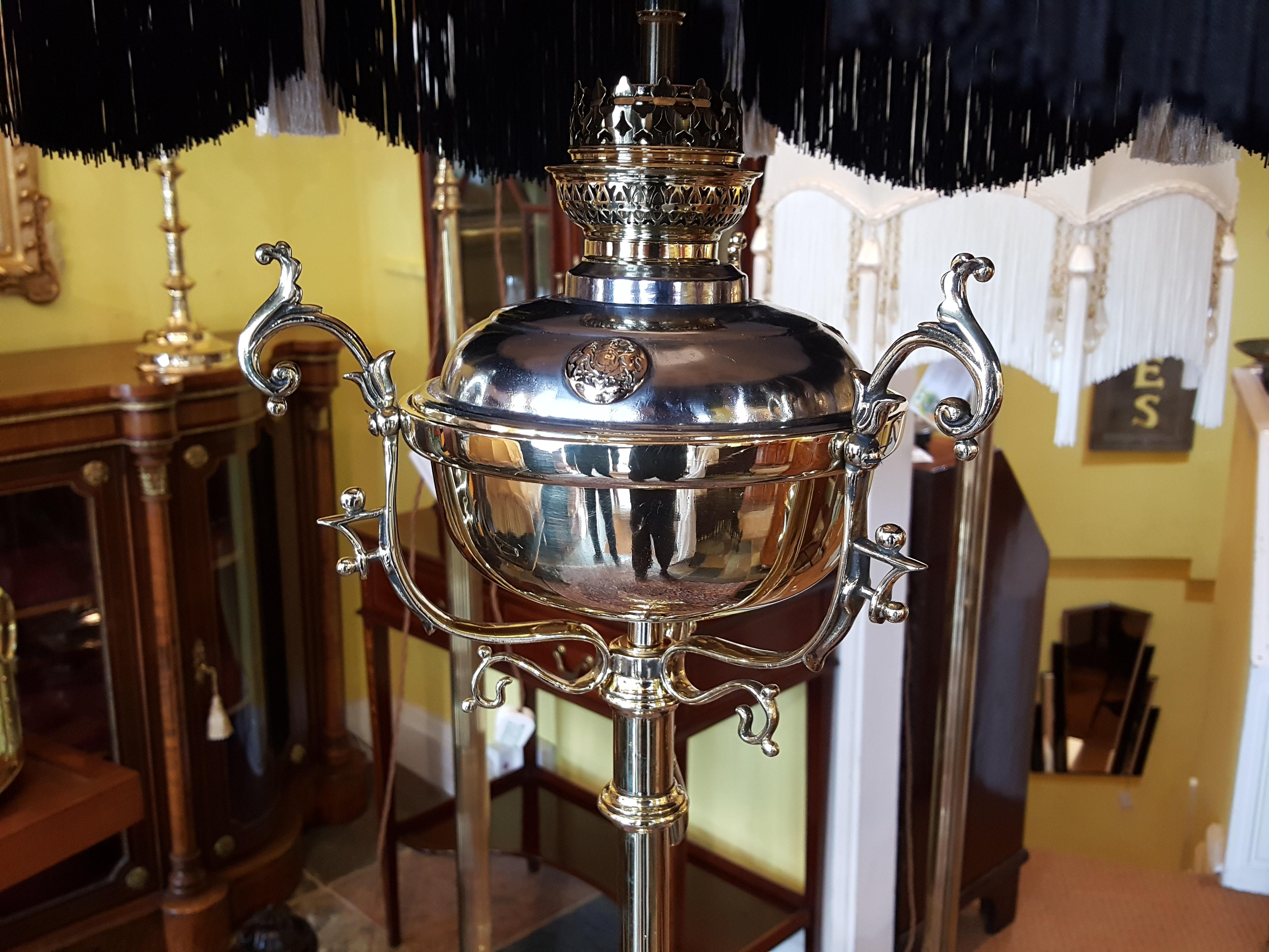 Victorian Brass Adjustable Standard Lamp 1