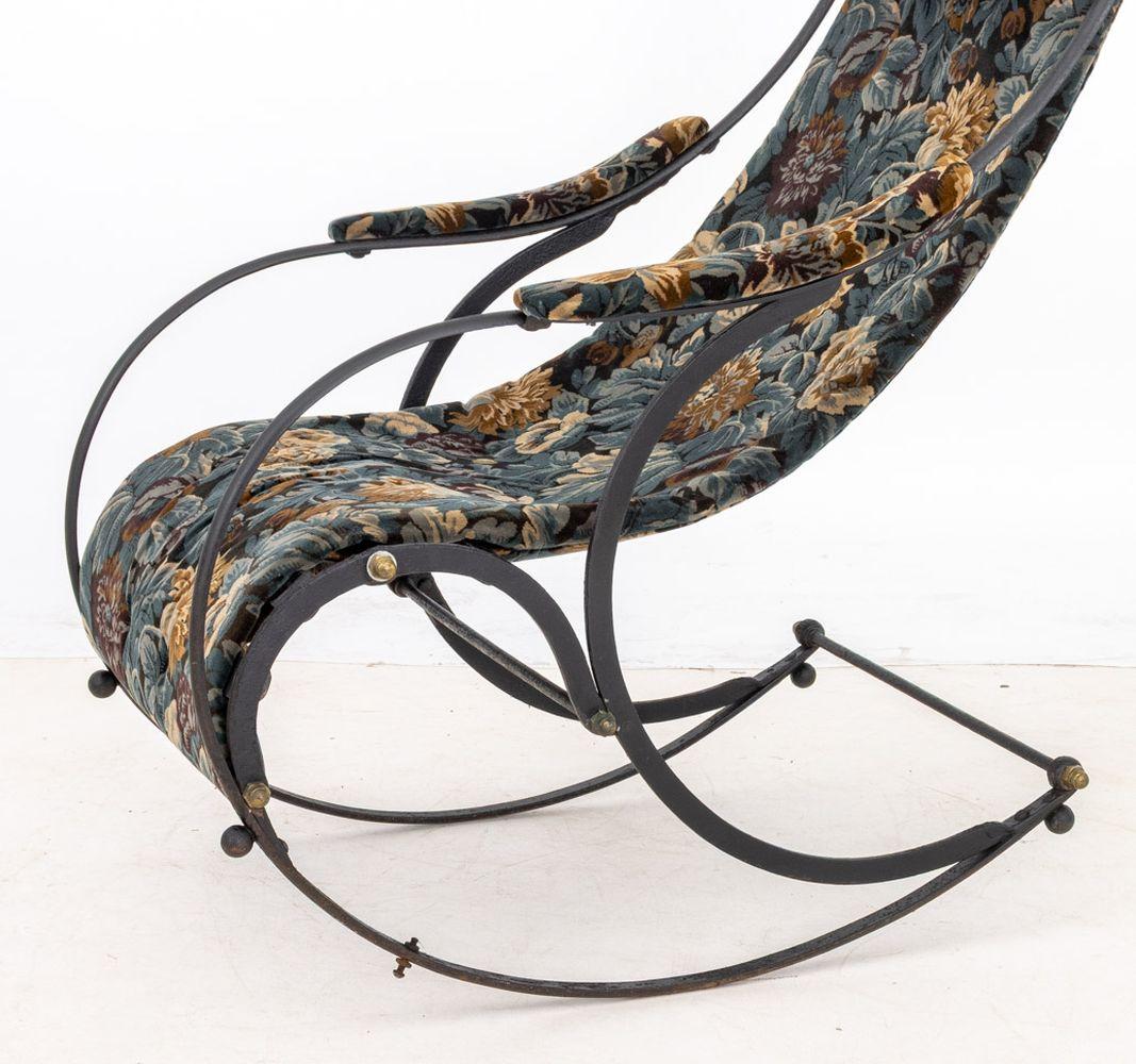 Britannique Chaise à bascule victorienne en laiton et en fonte en vente