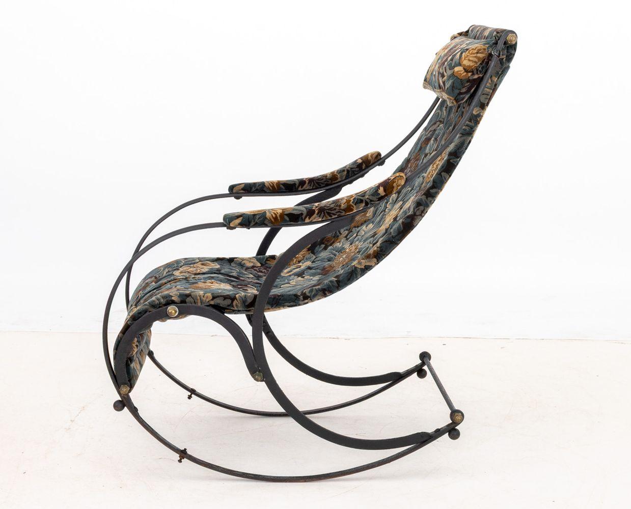 Laiton Chaise à bascule victorienne en laiton et en fonte en vente