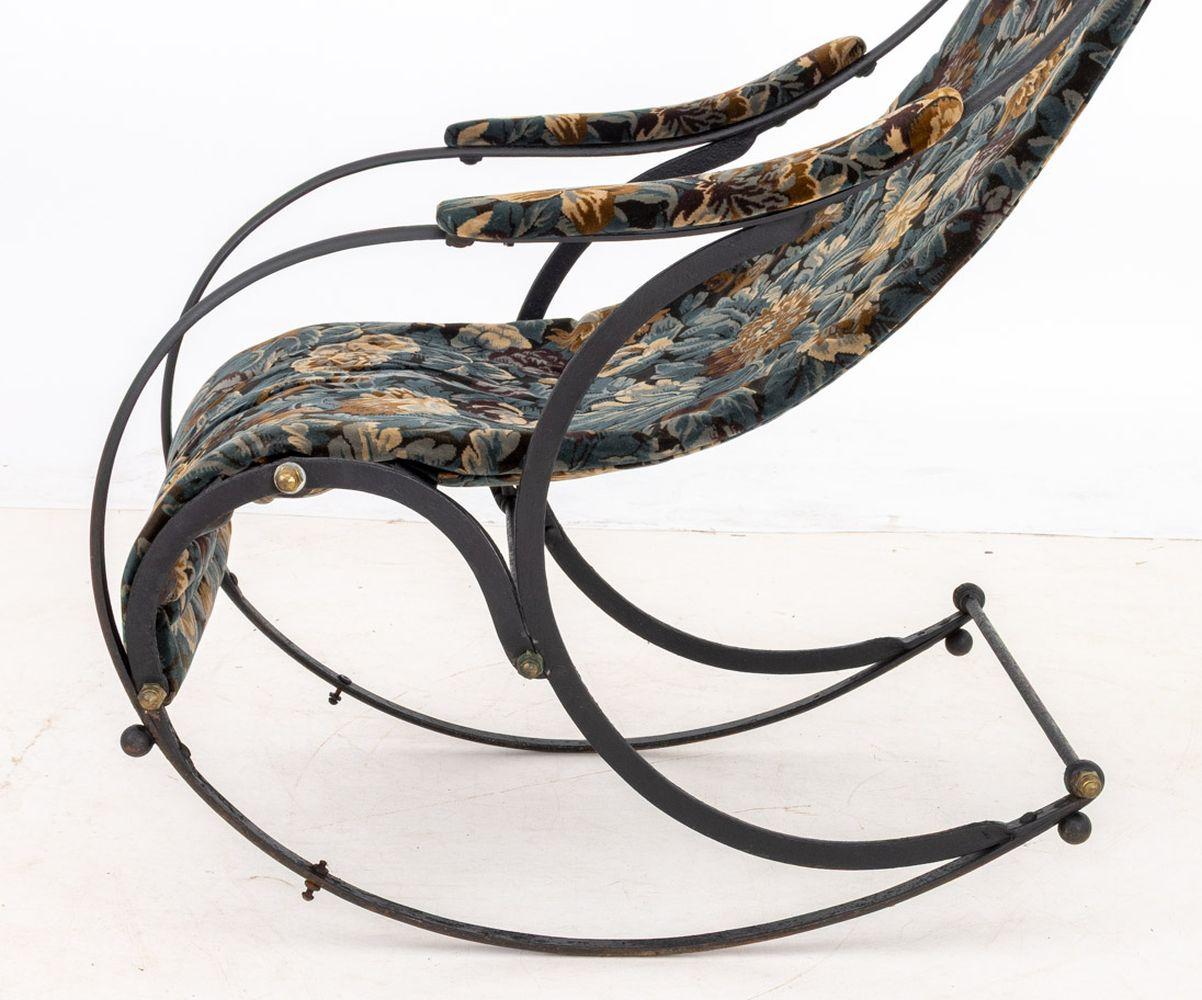 Chaise à bascule victorienne en laiton et en fonte en vente 1