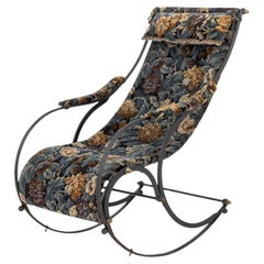 Chaise à bascule victorienne en laiton et en fonte