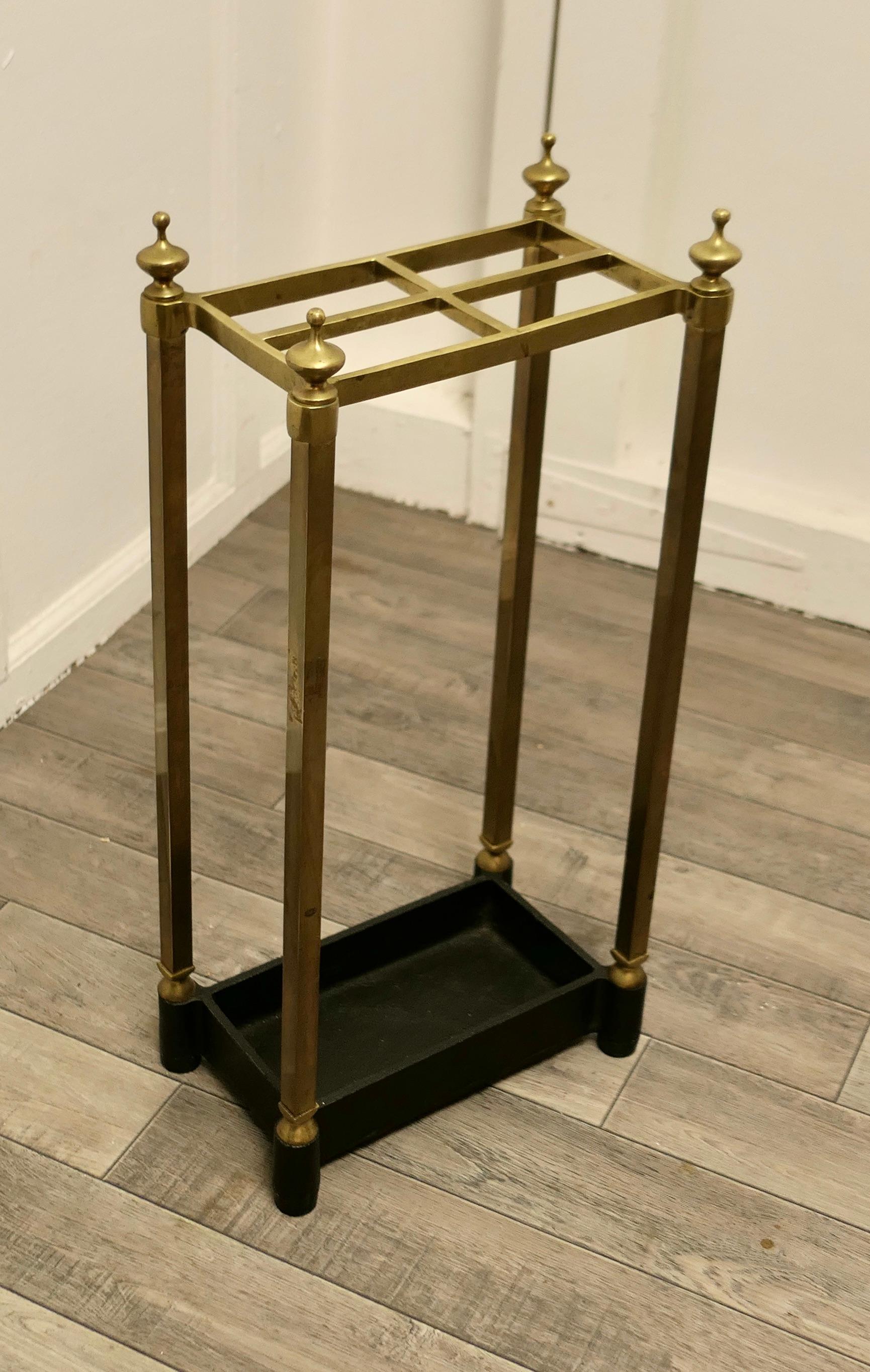 Art Deco Victorian Brass and Cast Iron Umbrella Stand or Stick Stand  For Sale
