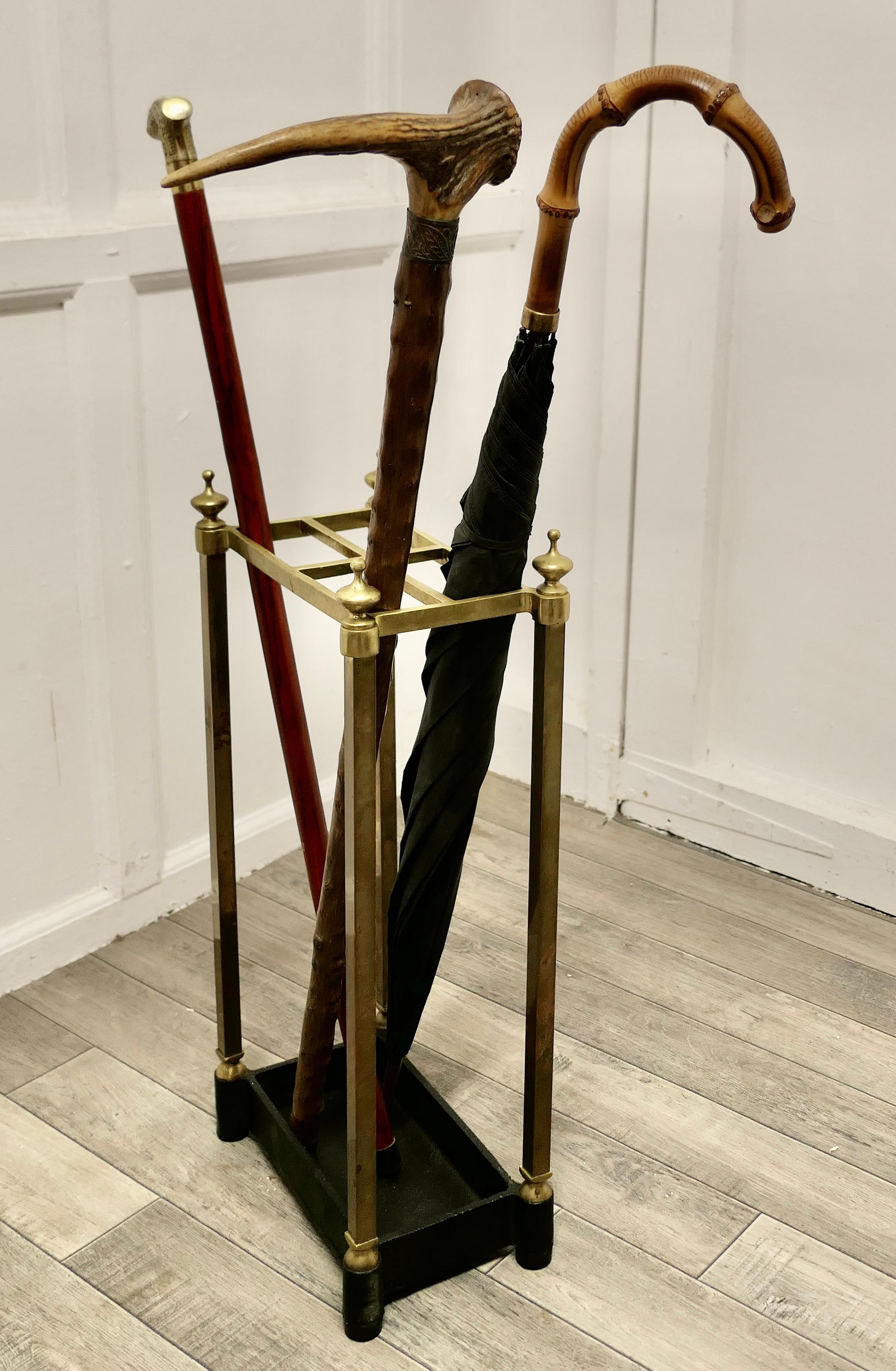 Victorian Brass and Cast Iron Umbrella Stand or Stick Stand  For Sale 2