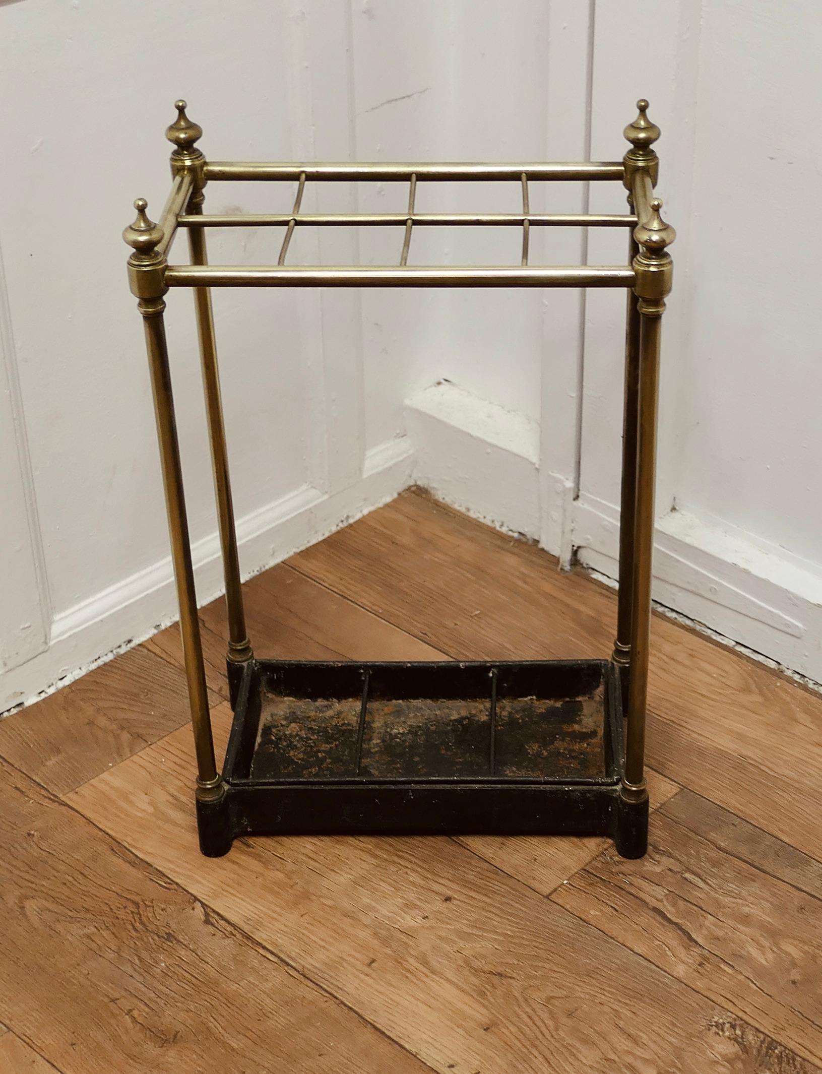 Victorian Brass and Cast Iron Walking Stick Stand or Umbrella Stand   For Sale 2
