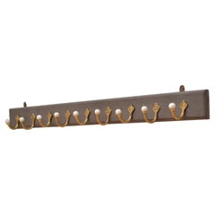 Porte-manteau victorien en laiton et céramique