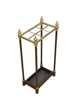 Victorian Brass and Ebonised Umbrella Stand