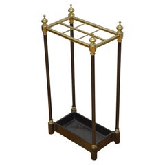 Victorian Brass and Ebonised Umbrella Stand