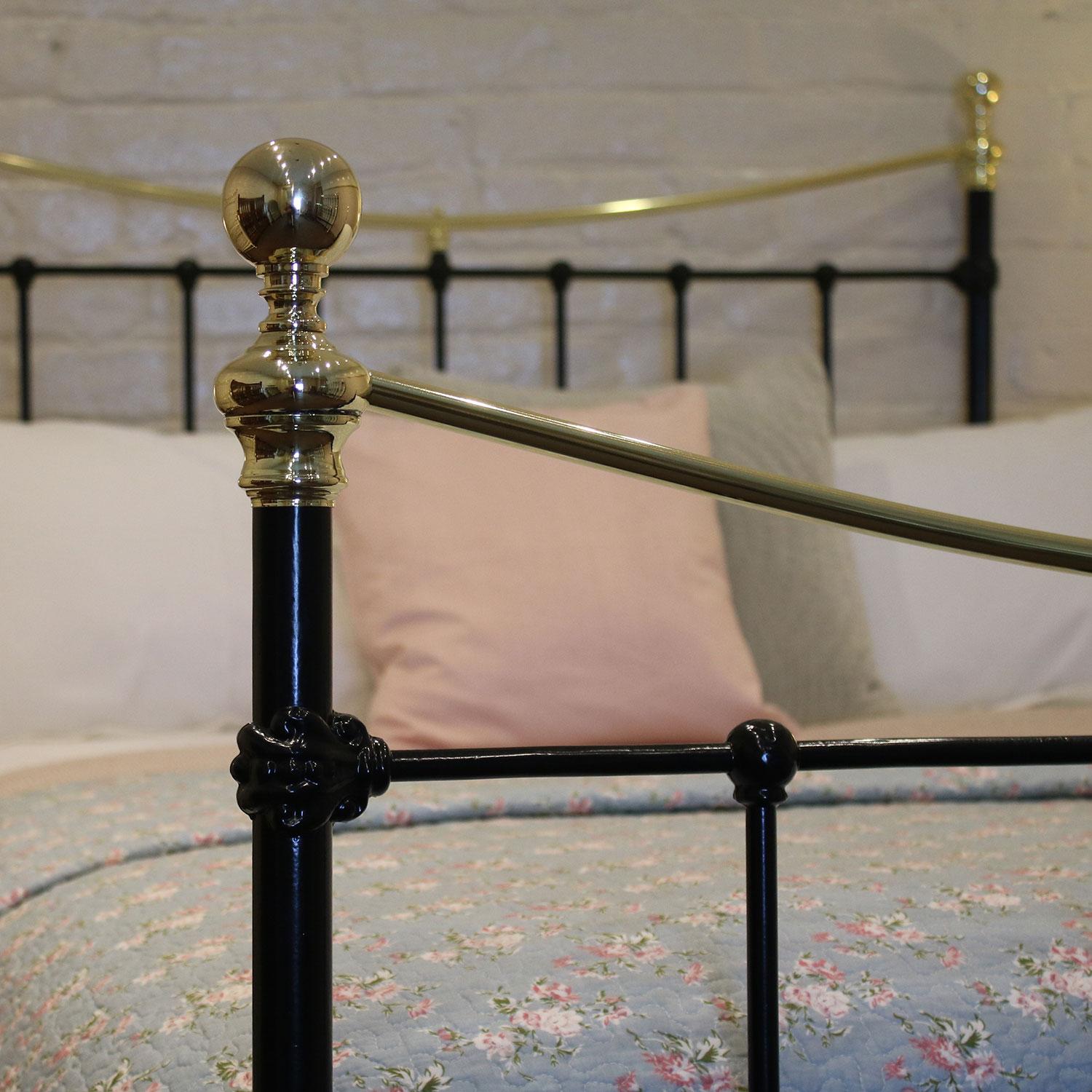 Cast Victorian Brass and Iron Bed in Black, MD66