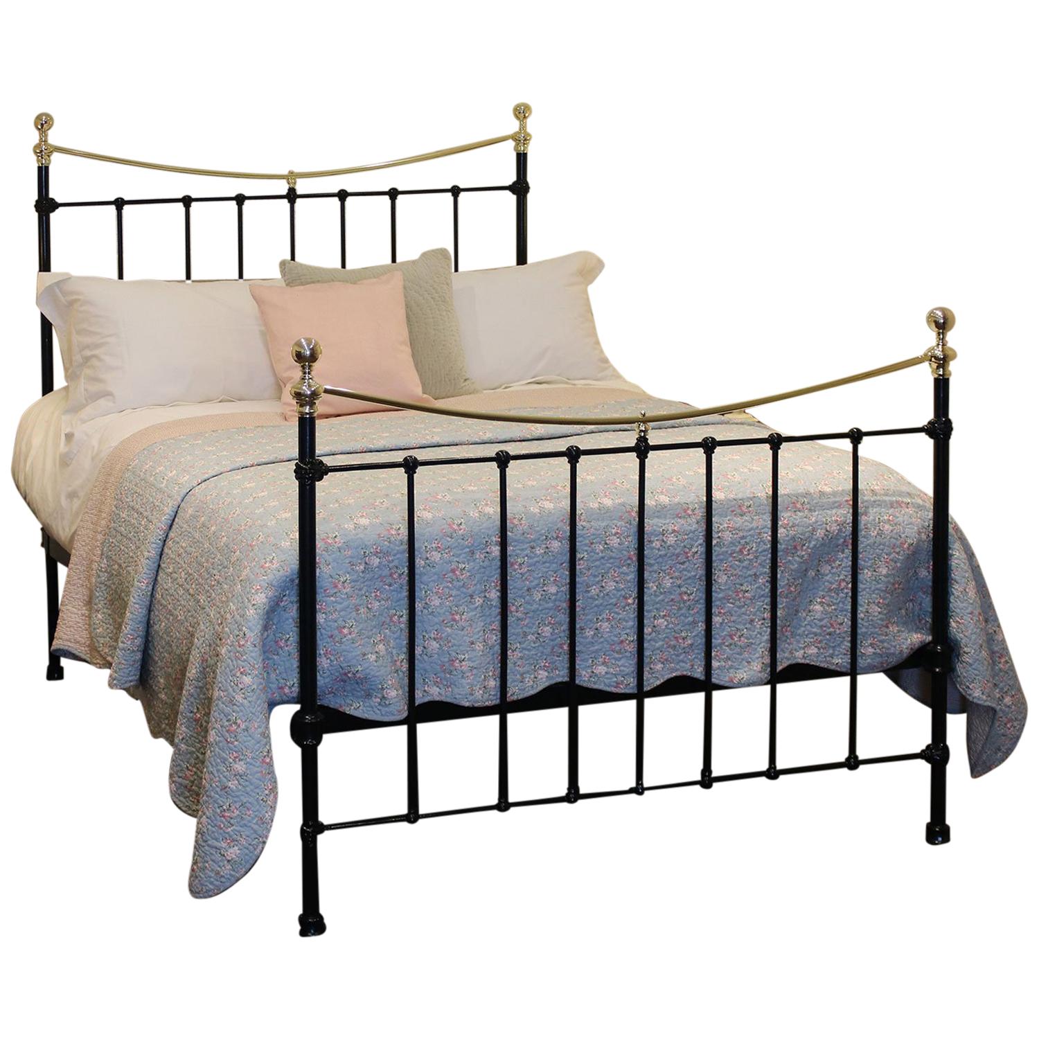 Victorian Brass and Iron Bed in Black, MD66