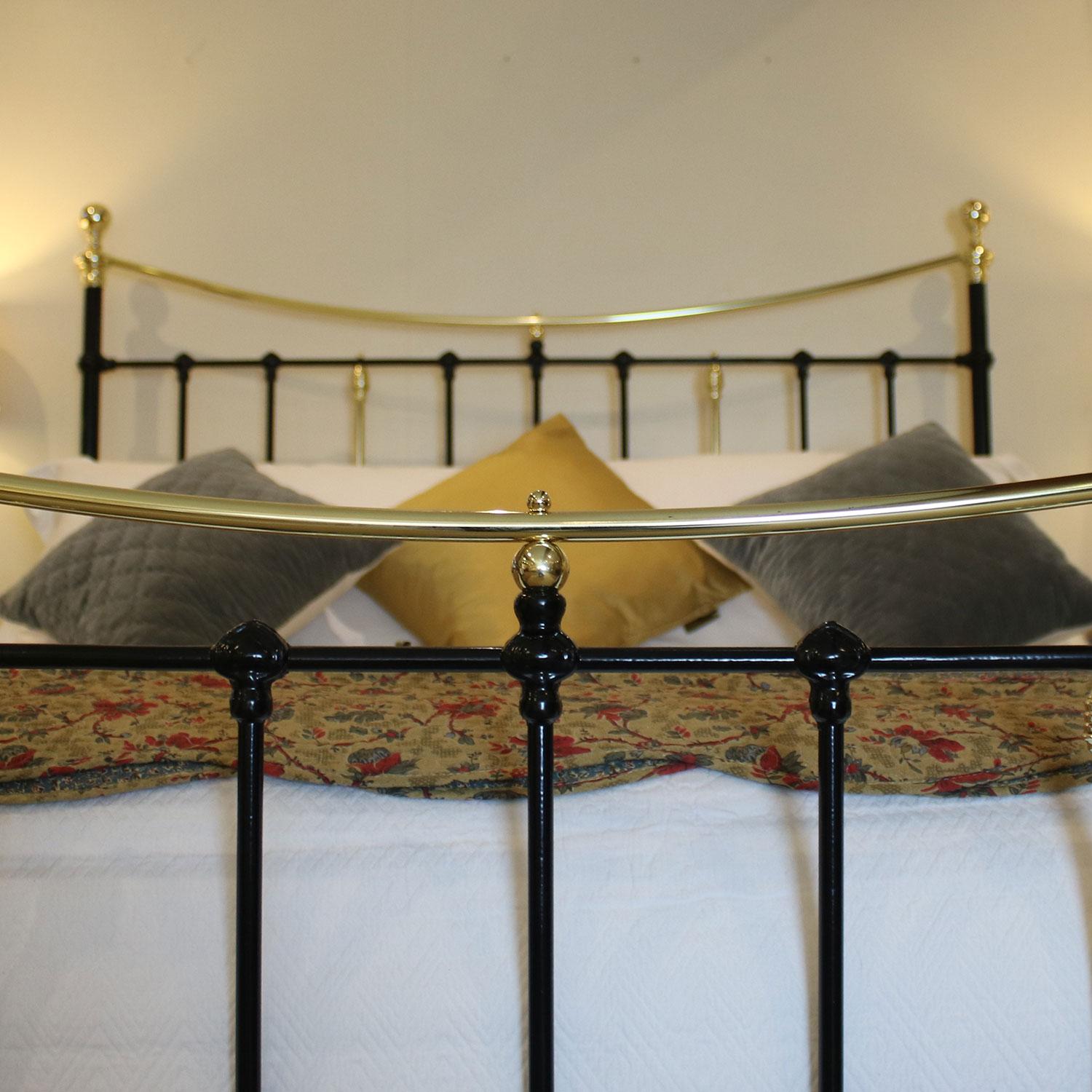 Victorian Brass and Iron Bed in Black, MK159 1