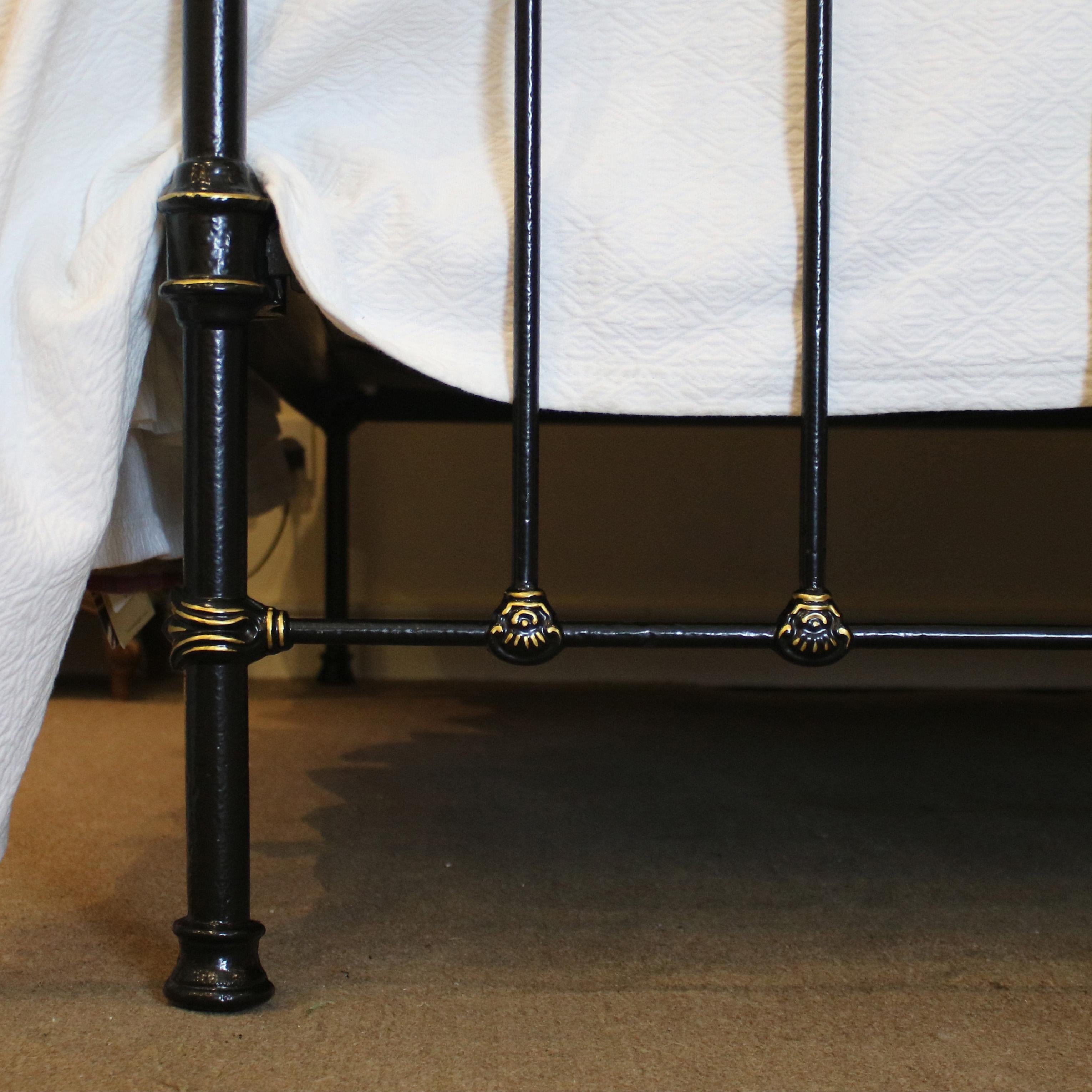 Cast Victorian Brass and Iron Bed with Gold Lining MK163