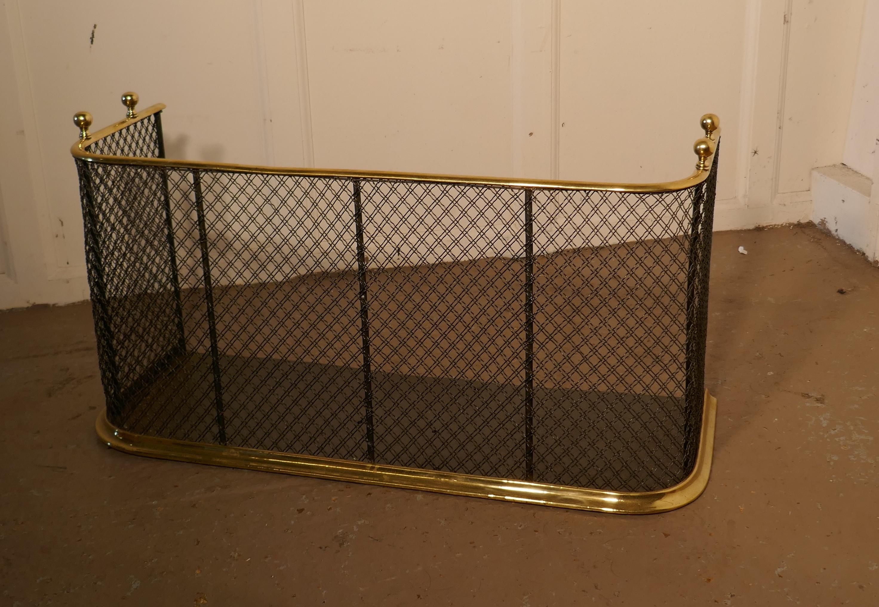 Victorian Brass and Iron Fender or Fireguard 1