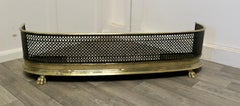 Victorian Brass and Iron Fireside Fender, Arts and Crafts Style, 1880