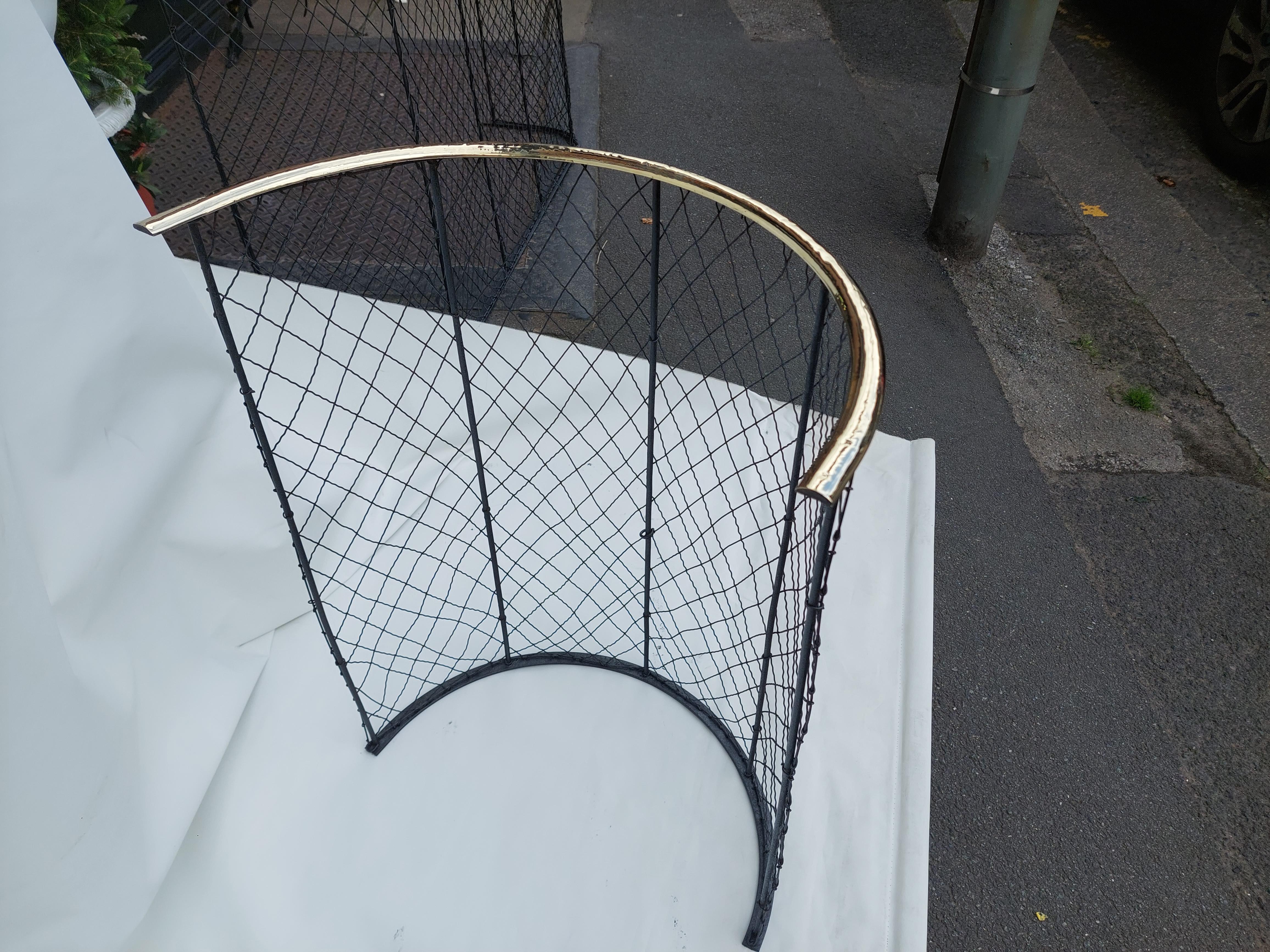 Victorian Brass and Wire Mesh Nursery Fender For Sale 2