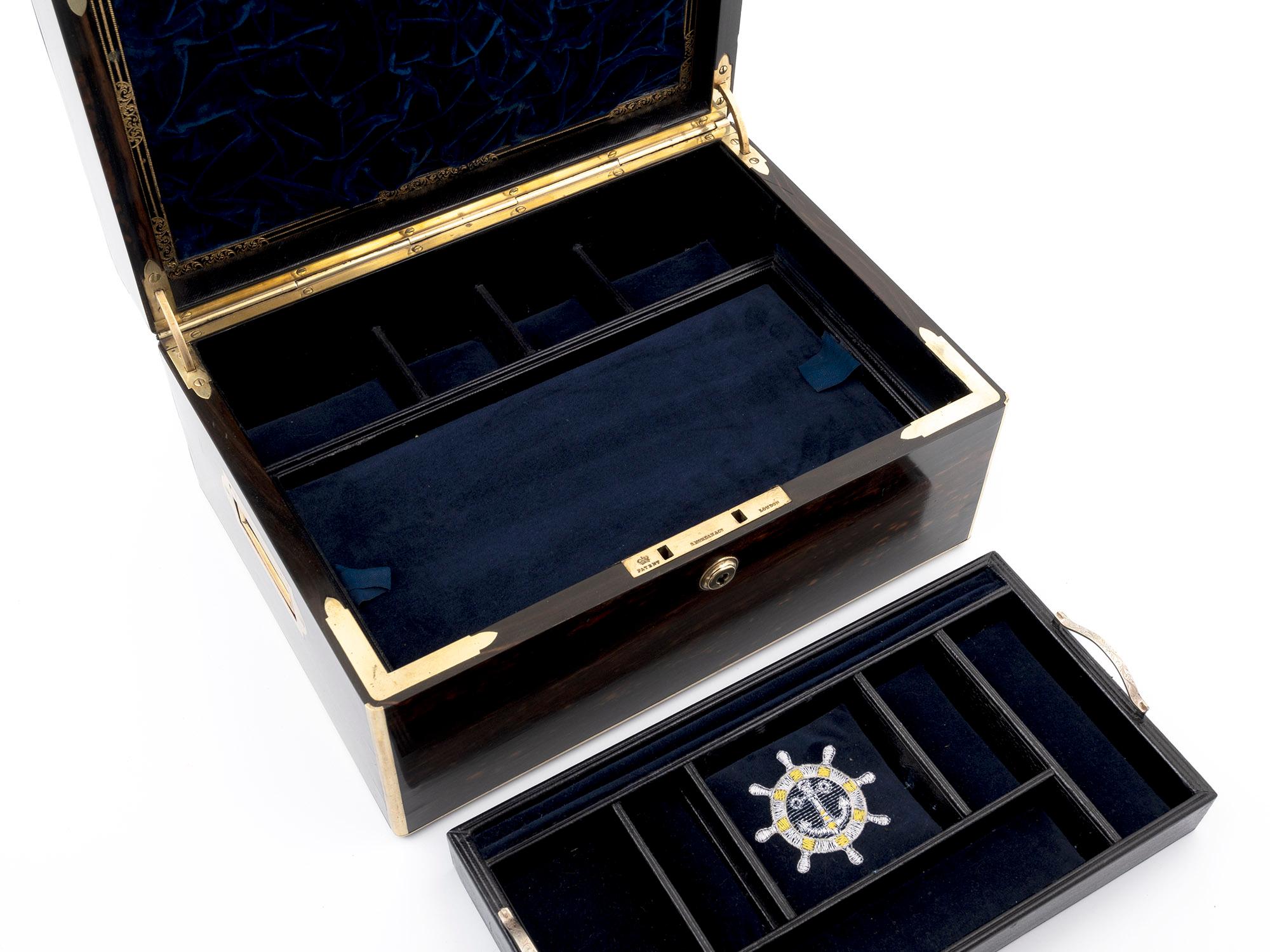 Victorian Brass Bound Jewellery Box in Coromandel 8