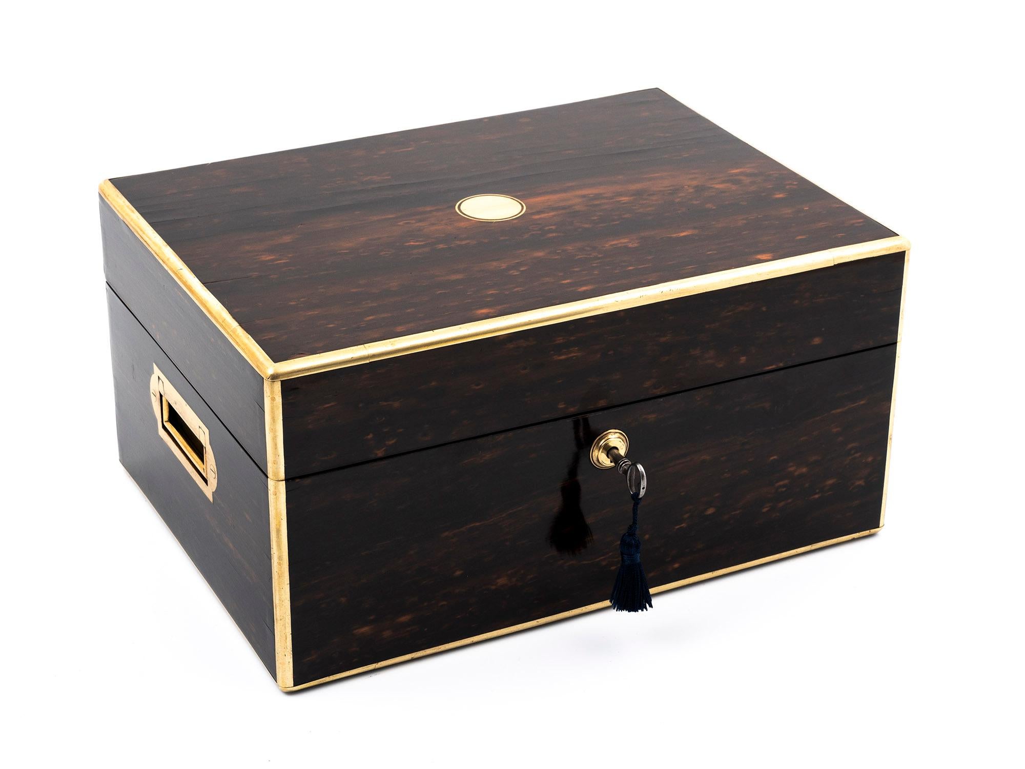 Victorian Brass Bound Jewellery Box in Coromandel 12