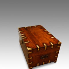 British officers Victorian brass bound military chest, 19th.century circa 1860