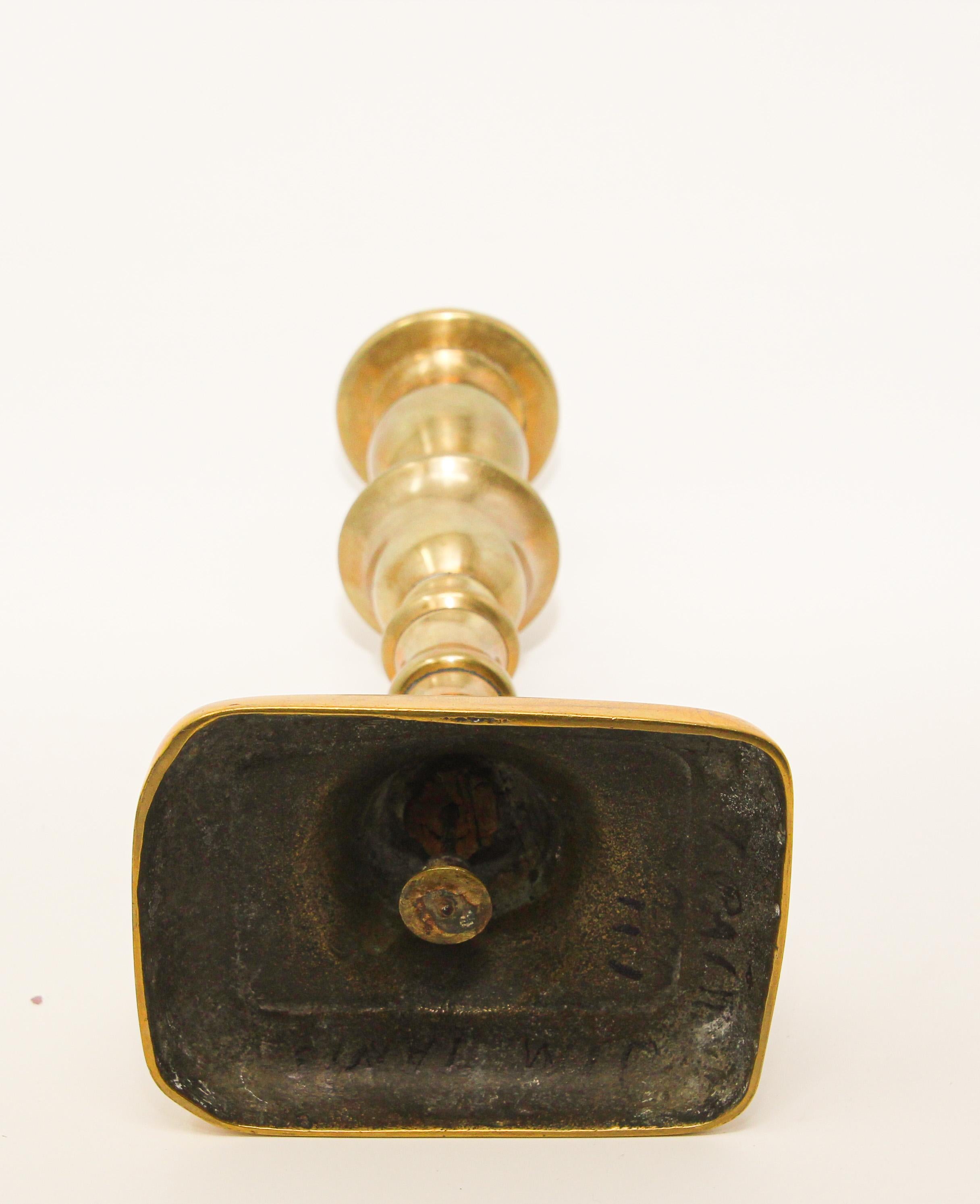 British Victorian Brass Candlestick For Sale