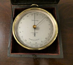 Victorian Brass Cased Aneroid Barometer by Stanley, London