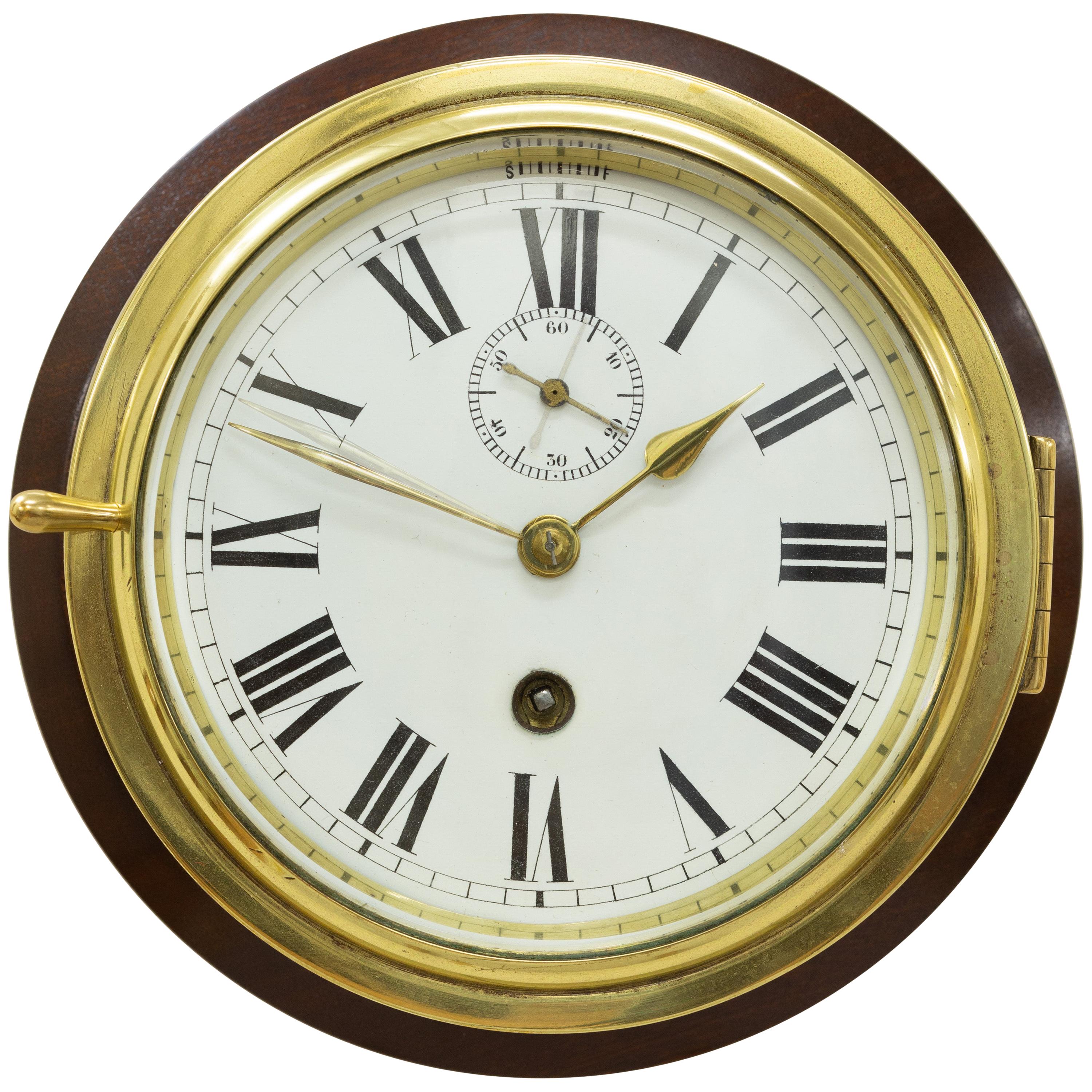 Victorian Brass Cased Ships Clock
